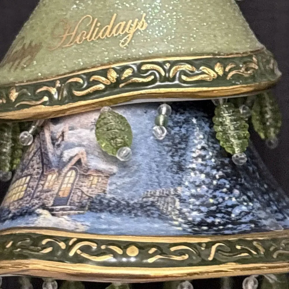 Thomas Kinkade Classic Ornaments, 2 Decorated Christmas Tree, Faithful, Holidays